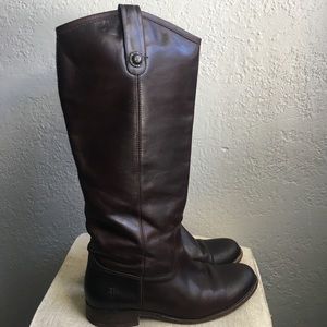 Frye Dark Brown Leather Over the Knee Boots